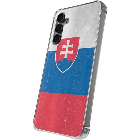 Slovakia Flag Distressed Galaxy S24 Plus Clear Case